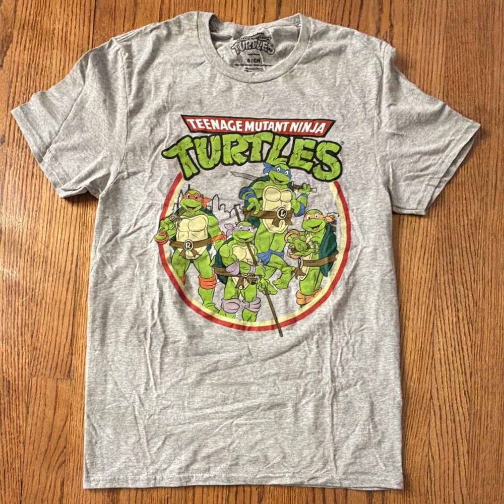 Nickelodeon Teenage Mutant Ninja Turtles Gray Graphic T-Shirt, Size S